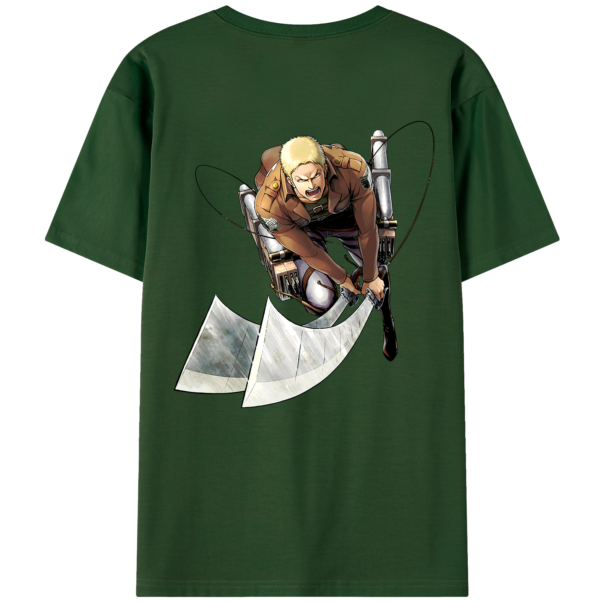 （画像用） 進撃の巨人 ライナー・ブラウン Attack on Titan Reiner Braun 綿100％半袖Tシャツ（背面プリント）